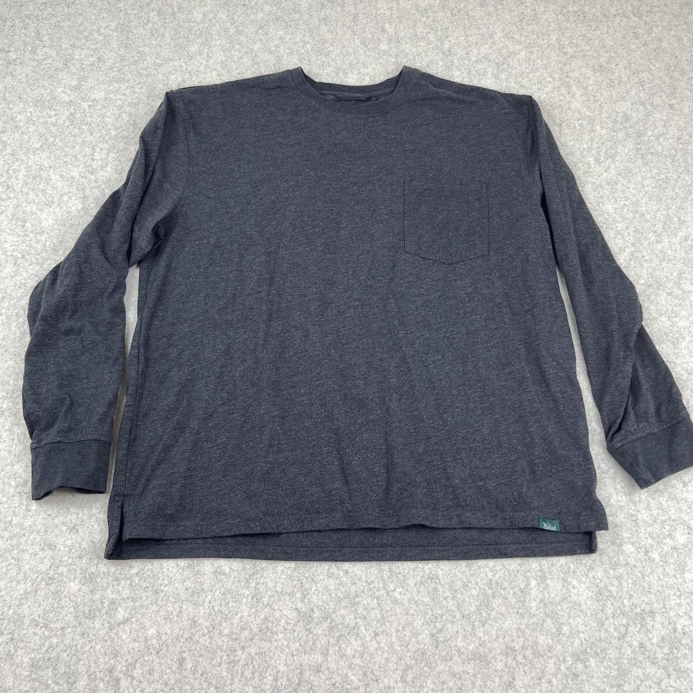 Woolrich Shirt Mens XL Gray Long Sleeve Pocket Crewneck Tee Green Label Jersey
